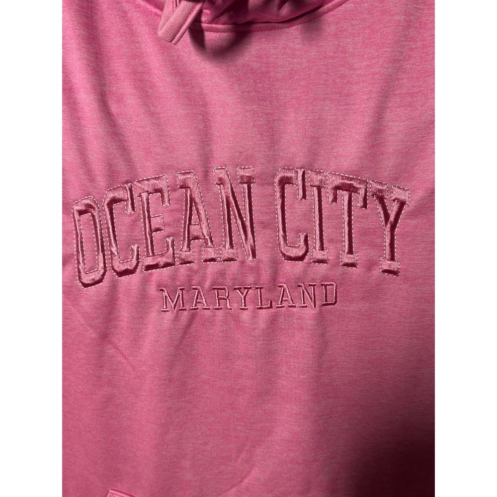 Ocean City Maryland Pink Long Sleeve Embroidered Hoodie Size Small - Picture 2 of 4